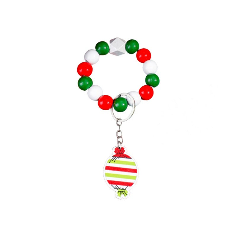 Wholesale Christmas Ball Games Wooden Key Chains